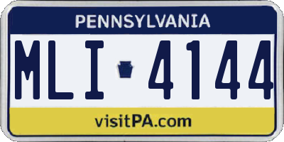 PA license plate MLI4144