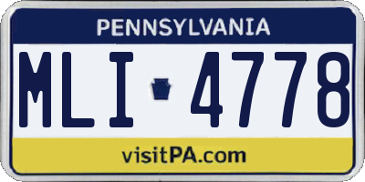 PA license plate MLI4778