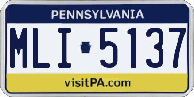 PA license plate MLI5137