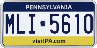 PA license plate MLI5610