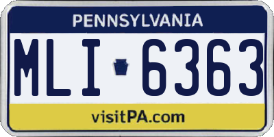 PA license plate MLI6363
