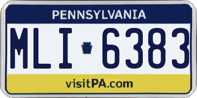 PA license plate MLI6383