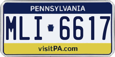 PA license plate MLI6617