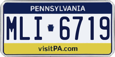 PA license plate MLI6719