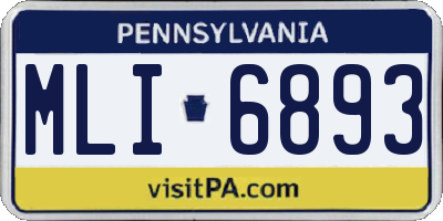 PA license plate MLI6893