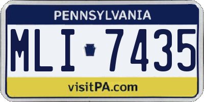 PA license plate MLI7435