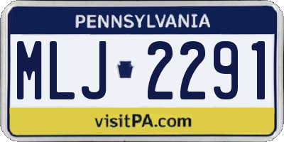 PA license plate MLJ2291