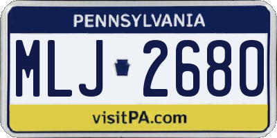 PA license plate MLJ2680