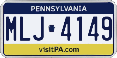 PA license plate MLJ4149