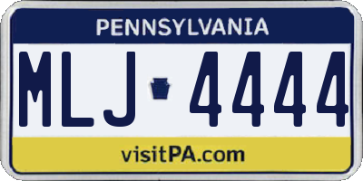 PA license plate MLJ4444