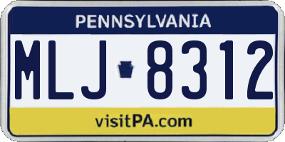 PA license plate MLJ8312