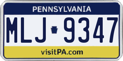 PA license plate MLJ9347