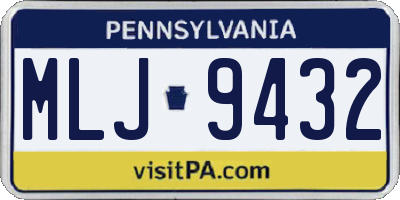 PA license plate MLJ9432