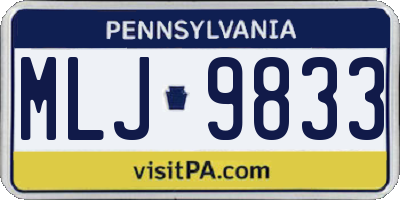 PA license plate MLJ9833