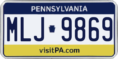 PA license plate MLJ9869