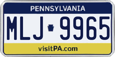 PA license plate MLJ9965