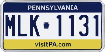 PA license plate MLK1131
