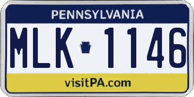 PA license plate MLK1146