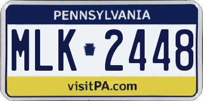 PA license plate MLK2448