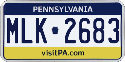 PA license plate MLK2683