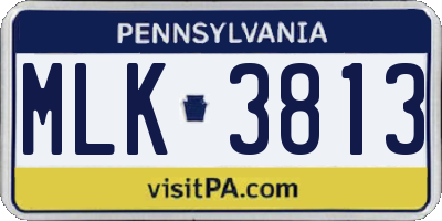 PA license plate MLK3813