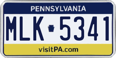 PA license plate MLK5341