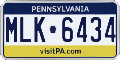 PA license plate MLK6434