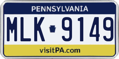 PA license plate MLK9149