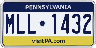 PA license plate MLL1432