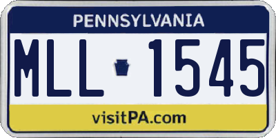 PA license plate MLL1545