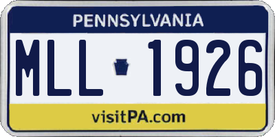 PA license plate MLL1926