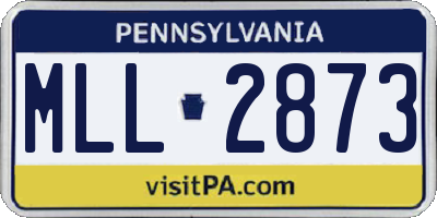 PA license plate MLL2873