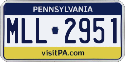 PA license plate MLL2951