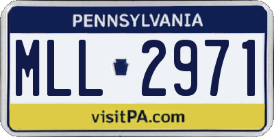 PA license plate MLL2971