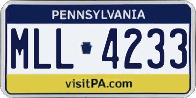 PA license plate MLL4233