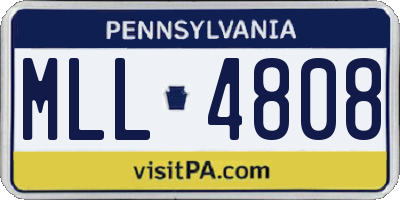 PA license plate MLL4808