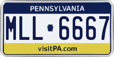 PA license plate MLL6667