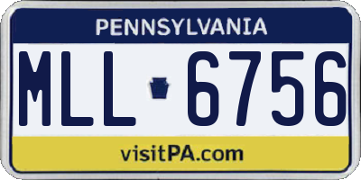PA license plate MLL6756