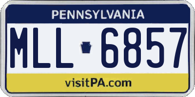 PA license plate MLL6857