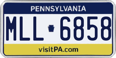 PA license plate MLL6858