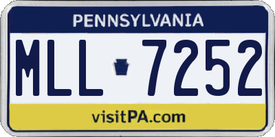 PA license plate MLL7252