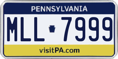 PA license plate MLL7999