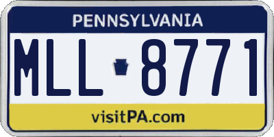 PA license plate MLL8771