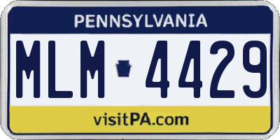 PA license plate MLM4429