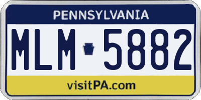 PA license plate MLM5882