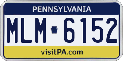 PA license plate MLM6152