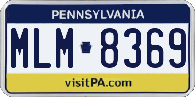PA license plate MLM8369