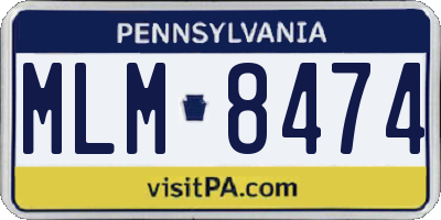 PA license plate MLM8474