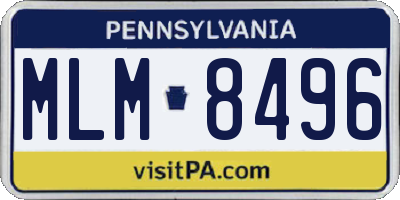 PA license plate MLM8496