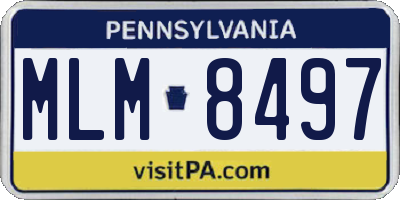 PA license plate MLM8497